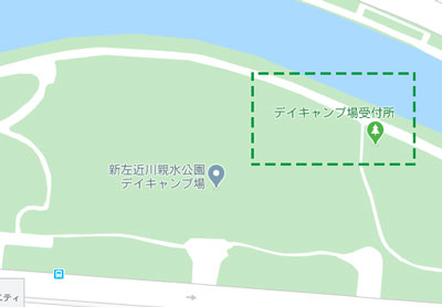 新左近川親水公園デイキャンプBBQ場受付マップ